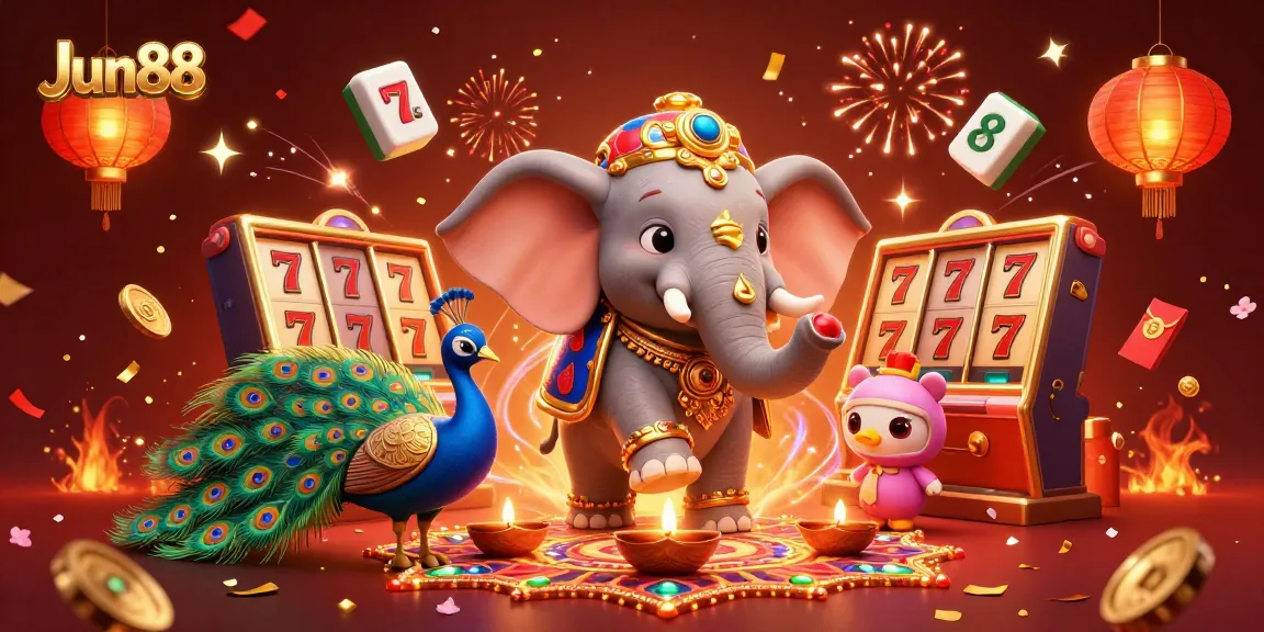 Engage in thrilling gameplay at Jun88, featuring casino slots and vibrant gaming elements.